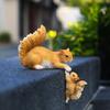 Créatif Résine 2pcs Mignonne Statue d'Écureuil Pot de Fleurs Extérieur Sculpture d'Animal Pour Maison Bureau Bureau Jardin Balcon Décor Ornement