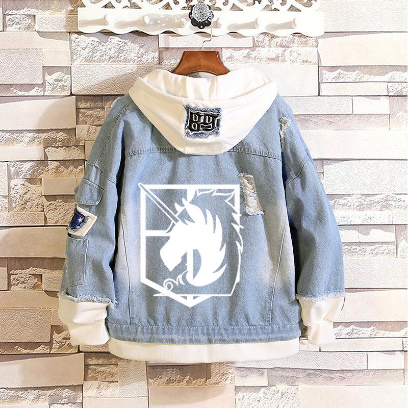 Attack On Titan: Eren, Mikasa, Levi Survey Corps Casual Denim Jacket (Unisex)