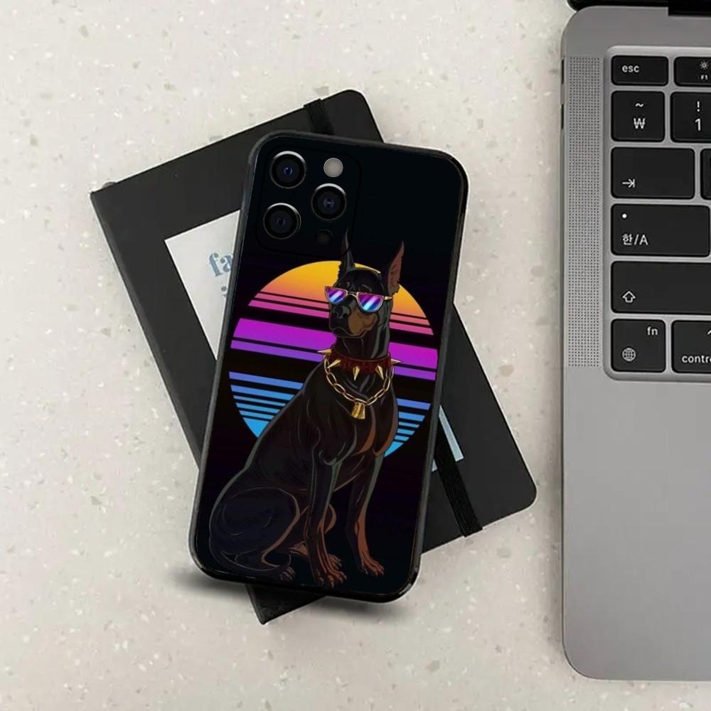 

Doberman Dog Cartoon Phone Case For Apple iPhone 15,14,13,12,11,Pro,X,XS,Max,XR,Plus,Mini Soft Black Cover iPhone13PRO