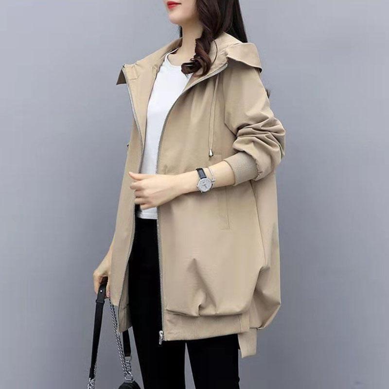 Printemps femmes coupe-vent Boutique veste à capuche manteau décontracté doux et confortable haut Long