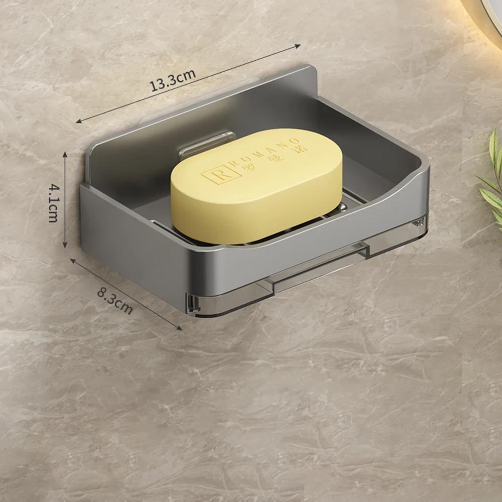 Plastic Soap Holder Without Drilling Bathroom Soap Dish With Drain Water Wall Soap Dish Organizer Bathroom Accessories