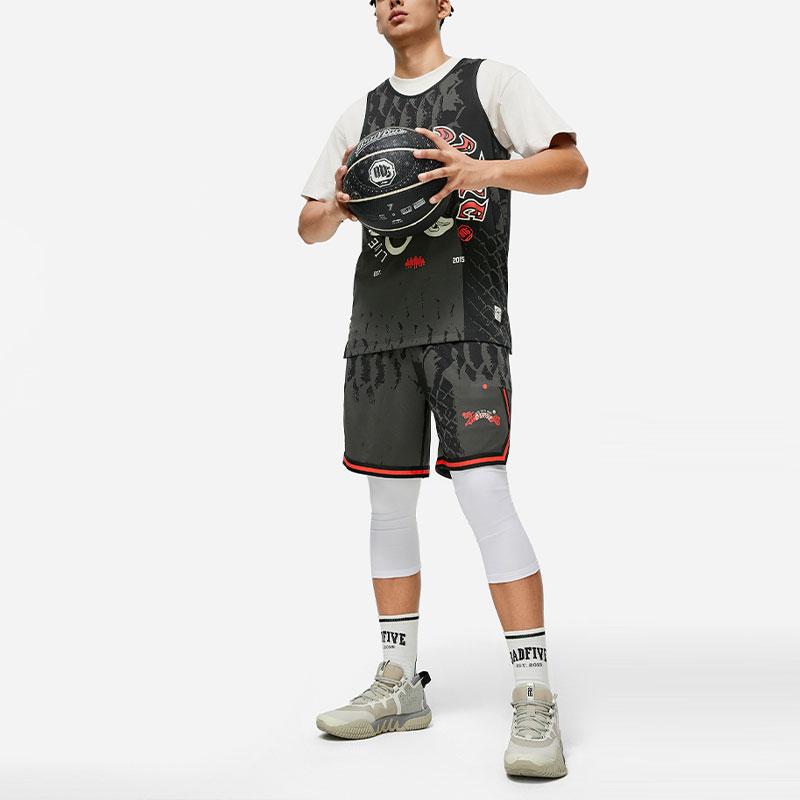 Li-Ning Badfive Basketball Series Letter Pattern Printed Quick-Dry Moisture-Wicking Basketball Jersey Men jerseys Black AAYU011-1