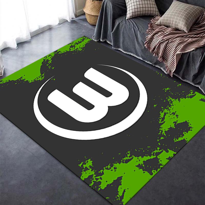 Nuovo Tappeto VfL Wolfsburg 2025 per Soggiorno Camera da Letto Casa Decorazione Divano, Tappetino Antiscivolo per Giochi Bambini100