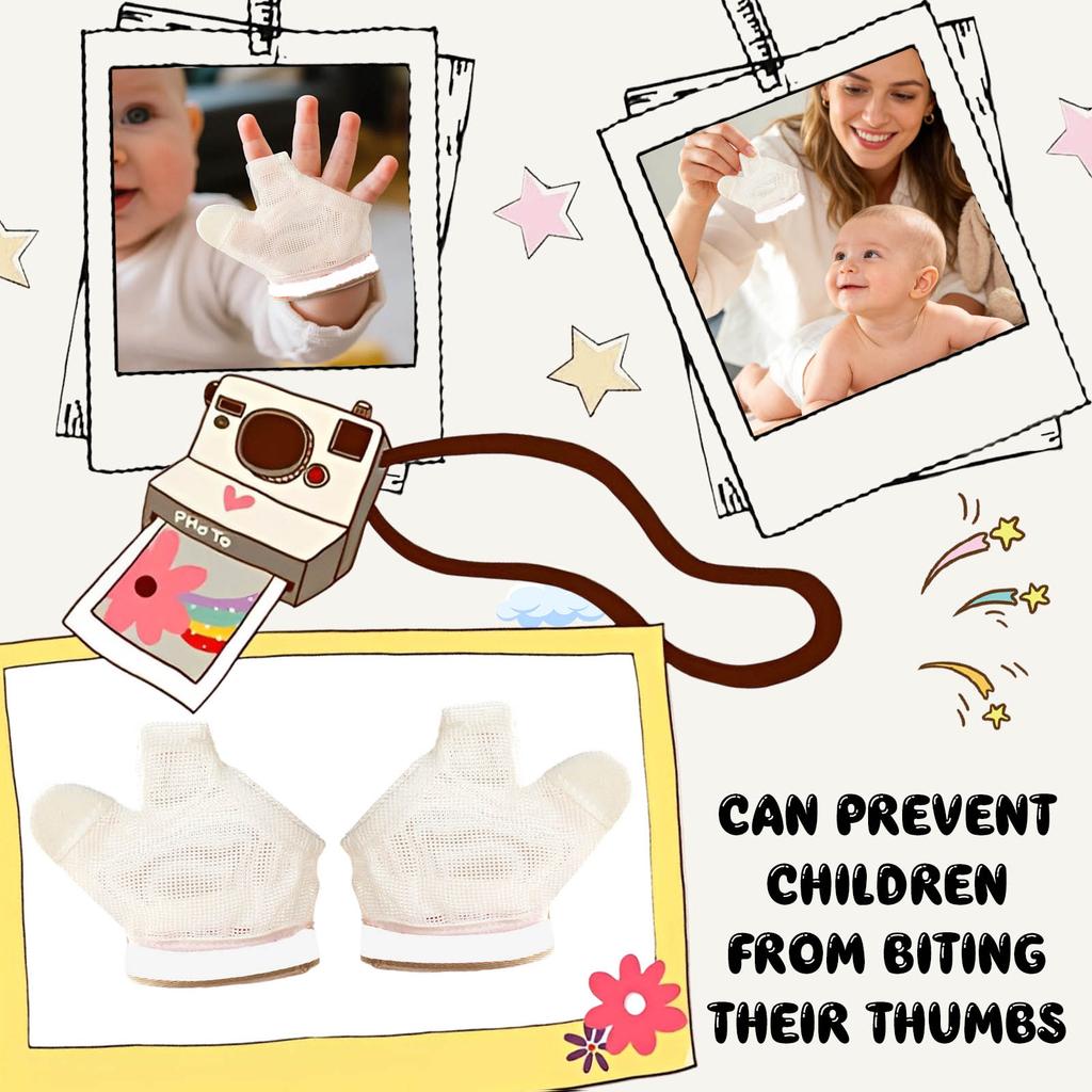 Daumenlutschhandschuhe, Babyfütterungshandschuhe, Atmungsaktive Finger- und Daumenschützer, die Kinder am Daumenlutschen hindern.