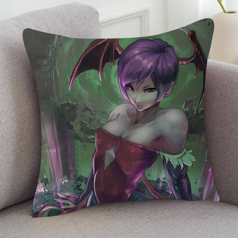 Game Darkstalkers Cartoon Series Square Pillowcase Soft Waist Sofa Cushion Cover Bedroom Room Pillowcase