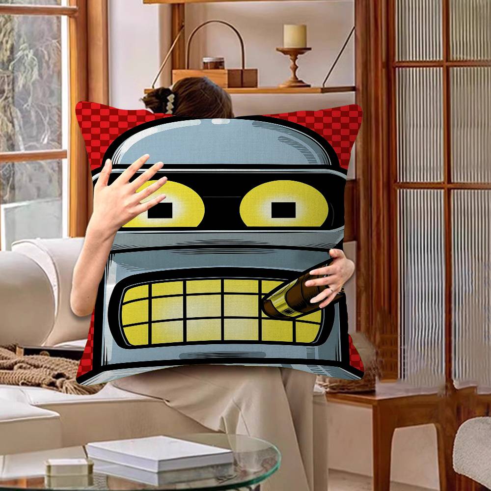 Cartoon F-Futuramas Personalized Picture Text Home Decorative Pillows Household Gifts 45X45Cm