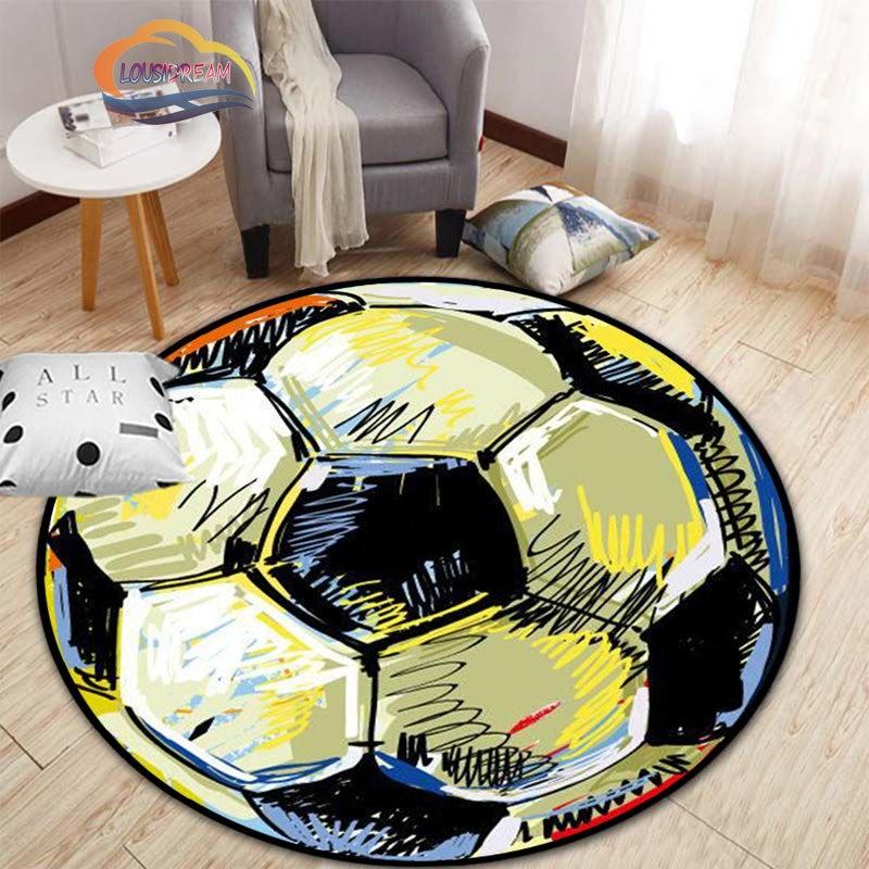 Εικόνες ποδοσφαίρου χαλί κινουμένων σχεδίων ποδοσφαίρου διακόσμηση σαλονιού στρογγυλή καρέκλα κρεβατιού χαλάκι σπίτι πόρτα εισόδου παιδιά