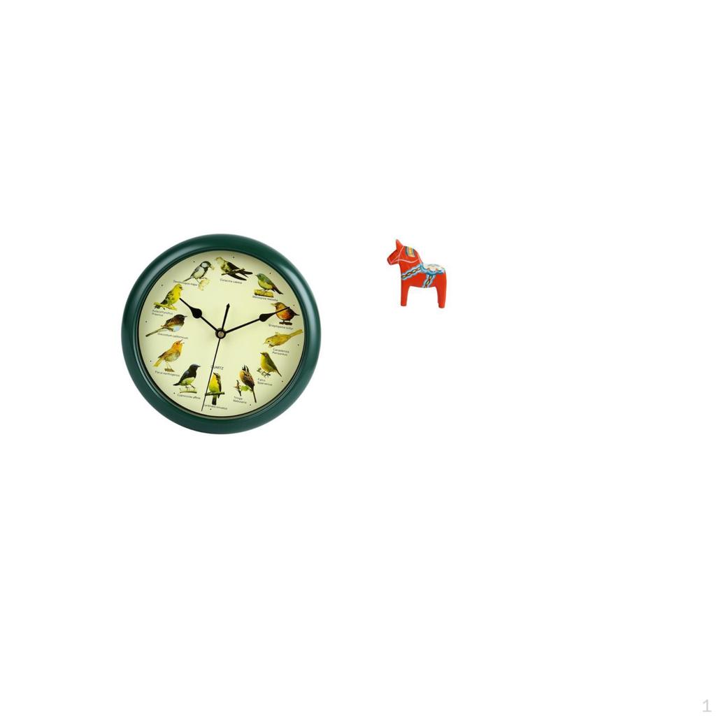 Melodic Clock And Swedish Dala Horse Figurine Decorative Wall Hanging Sound Sculpture for Bedroom