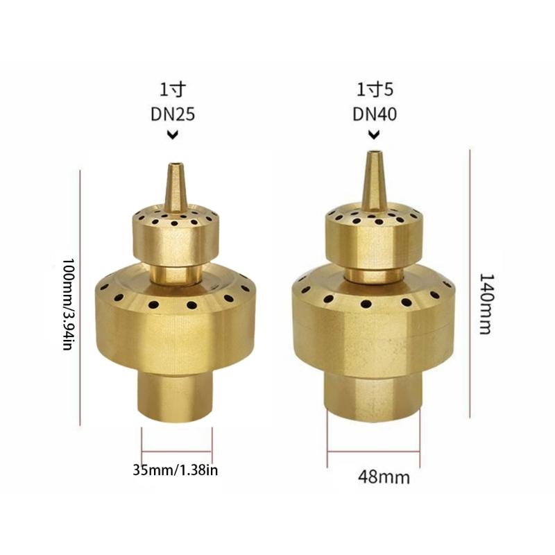 Double Layer Brass Fountain Nozzle Outdoor Water Sprays Head Replacement For Garden Pond Pool Landscape Fountain Kits