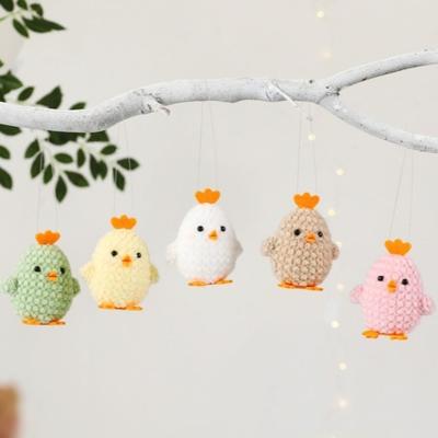 Party Decoration Cute Crochet Chick Pendant Handmade Colorful Chick Funny Animal Pendant Office Decor