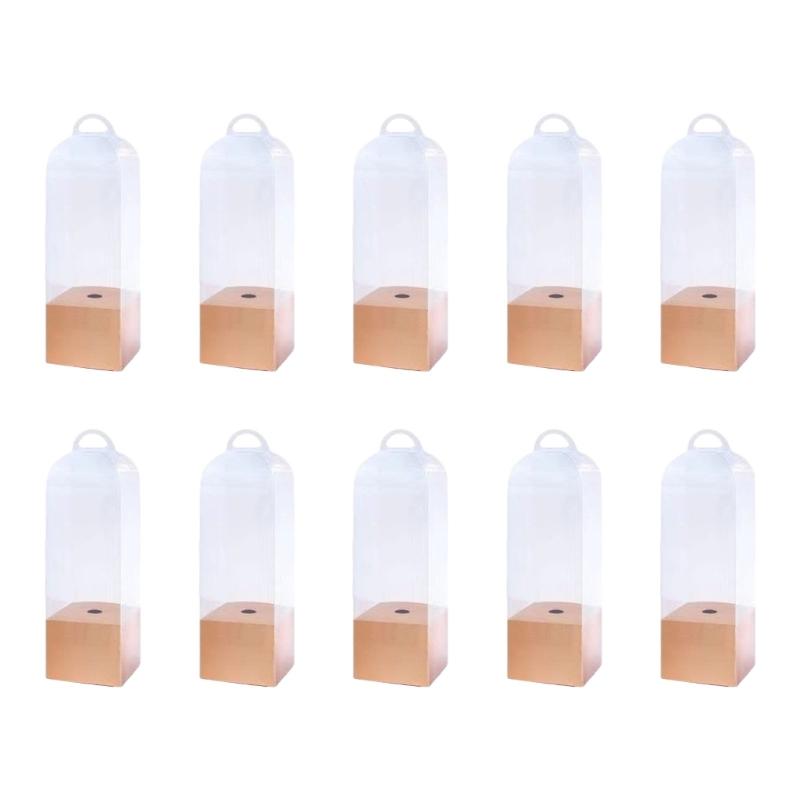 Clear Bouquet Bags Elegant Flower Packaging Boxes Single Rose Flower Box For Florist Retail And Special Event
