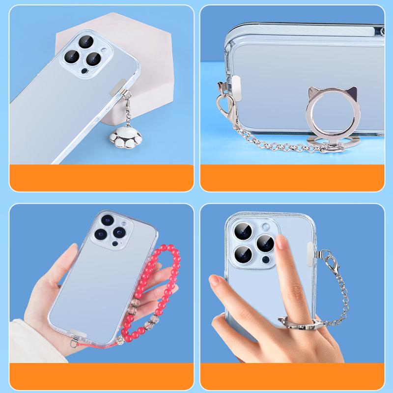 1/2PCS Mini Mobile Phone Lanyard Patch Pad Stainless Steel Silent Hole Clip Ultra-thin Metal Back Patch Sturdy Connection Piece