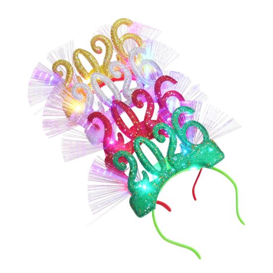 

2026 Новогодняя вечеринка Ободок Сверкающий Светодиодный Светящийся Головной убор для Рождества Кануна Нового года Праздничные Мероприятия Вечеринки Празднование C