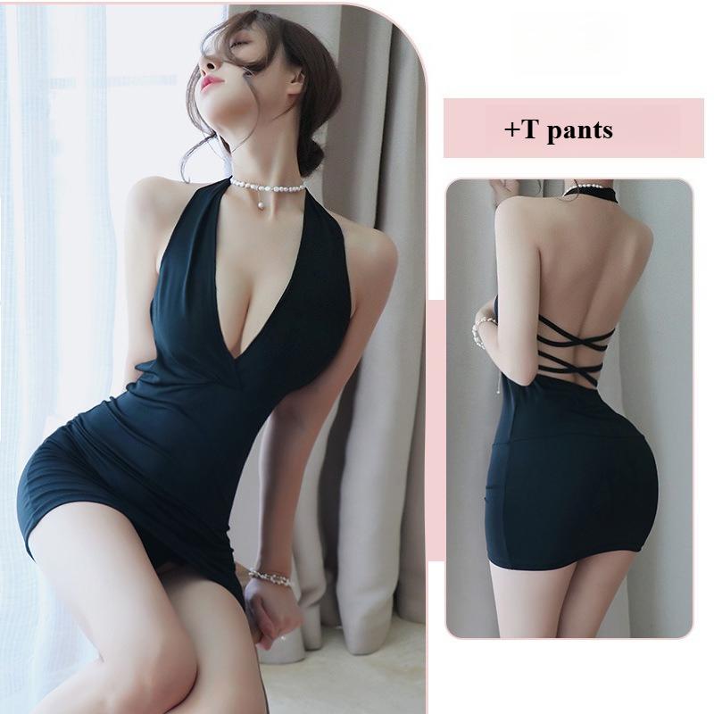 Easy Access Bodycon Mini Sleepdress Seductive Lingerie with Removable Uniform Style for Women Bedtime Seduction Playful Outfit