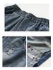 Women's Summer Denim Wide-Leg High-Waist A-Line Shorts, Plus Size, Five-Point Length
