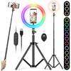 Anneau Lumière - YISSVIC - 10 RGB - 26 Couleurs - 10 Niveaux De Luminosité - Trépied Réglable