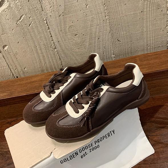 

Французские ретро женские кроссовки из натуральной кожи 2025 года - Белые кроссовки на толстой подошве 40 шоколадный