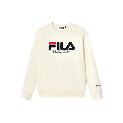 Fila Loose Logo Knit Pullover Long Sleeve American Vintage Sweatshirt Unisex Sweatshirt Latex-White F11U249201F-IV