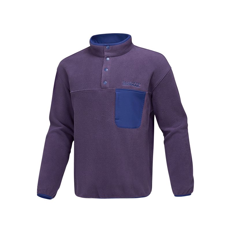 Skechers Half Zip Fleece Color Block Thermal Anti-Static Skin-Friendly Pullover Sweatshirt Men tops P425M190-04R8 S