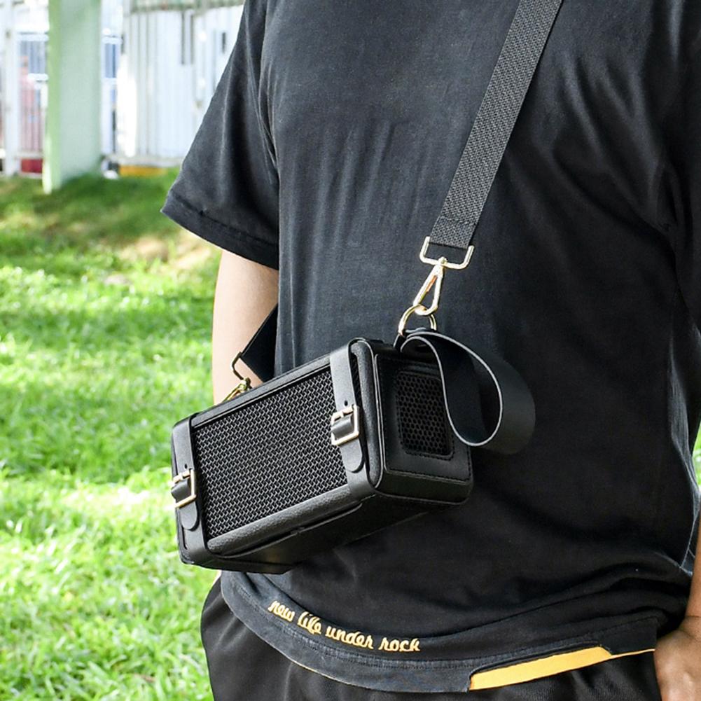 PU Travel Carrying Strap Case with Adjustable Shoulder Strap Travel Protective Speaker Case Cover for Marshall Middleton Speaker