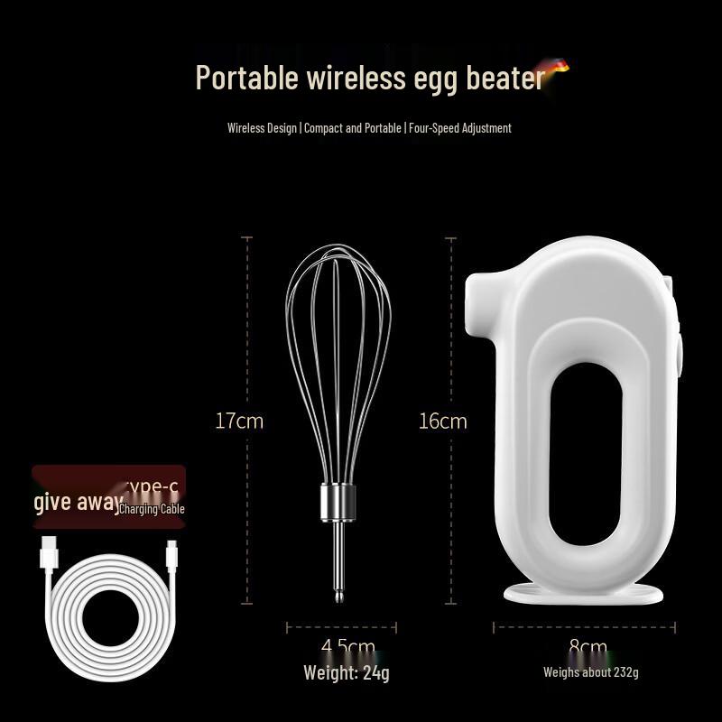 LISM Cordless Electric Hand Mixer