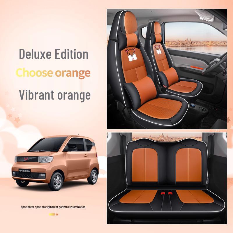 All-Season Leather Seat Cover for Wuling Hongguang MINI, Customized Fit with Original Car Texture
