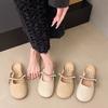 Single Shoes Soft Sole Head Night Bow Bag 2025 New Evening Wind Half Slippers Women's Summer Wear Flat Bottom Cool Slippers Half Tray
