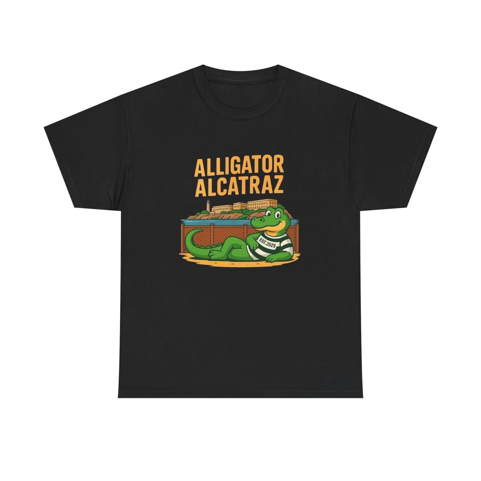 Alligator Alcatraz Funny Graphic T Shirt Mens Womens Tees Top S-5XL NEW Unisex Heavy Cotton Tee 2XL