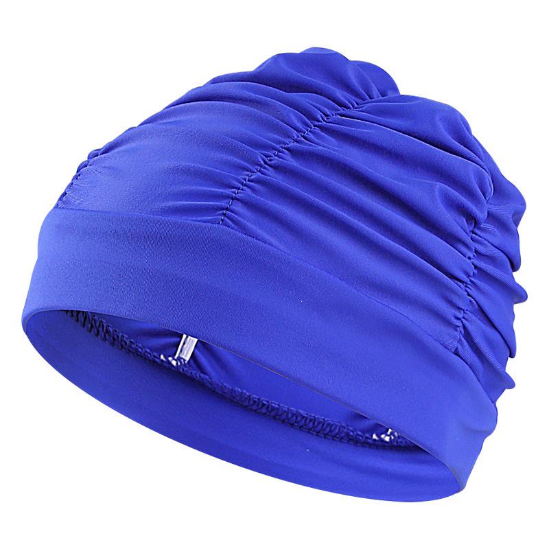 Unisex Pleated Plus Size Swim Cap: Moisture-Proof, Water-Repellent, Elastic, and Ear-Protective for Long Hair In Hot Springs