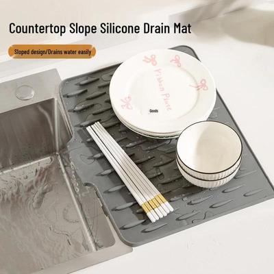 Non-Slip Heat-Resistant Silicone Kitchen Drain Mat & Countertop Protector
