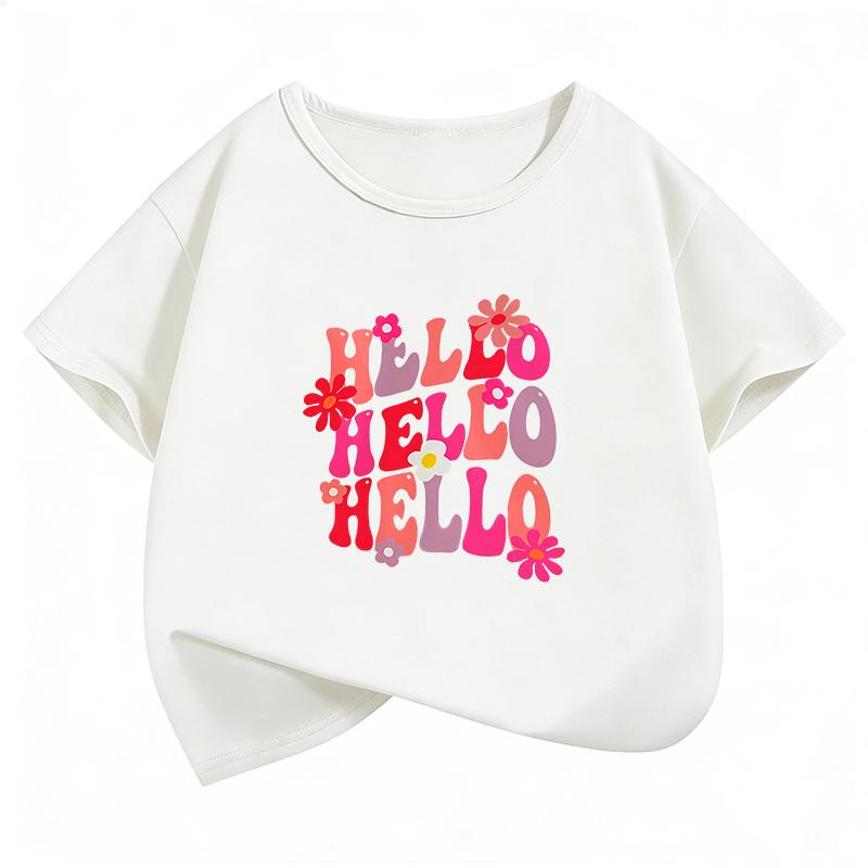 Graphic Tshirt Kids Summer Spring Soft Tee Flower T Shirts Funny Kids Childrens Tshirt Boys Girls Casual Top Tee