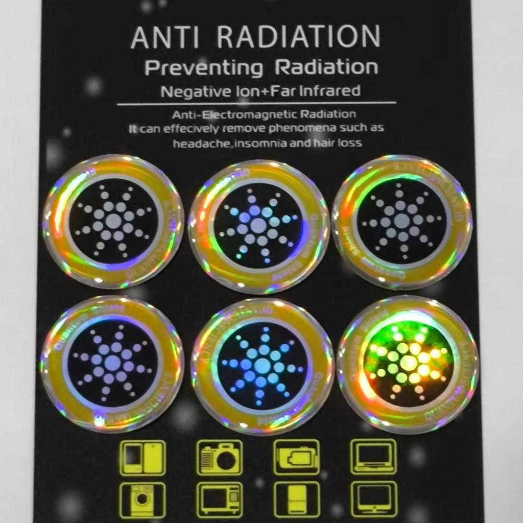 Customizable Mobile Radiation Protection Stickers - Energy & Negative Ion Shield, 6-Piece Set