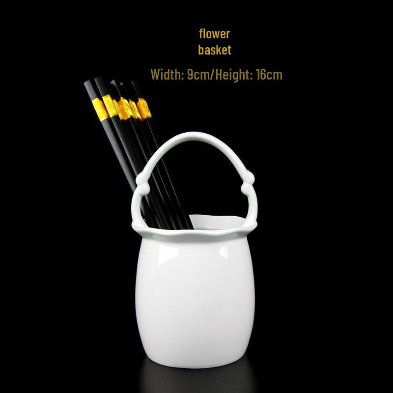 Jingdezhen White Porcelain Bowl Set - Includes Noodle and Soup Bowls with Chopsticks, Ideal for Home or Restaurant Dining