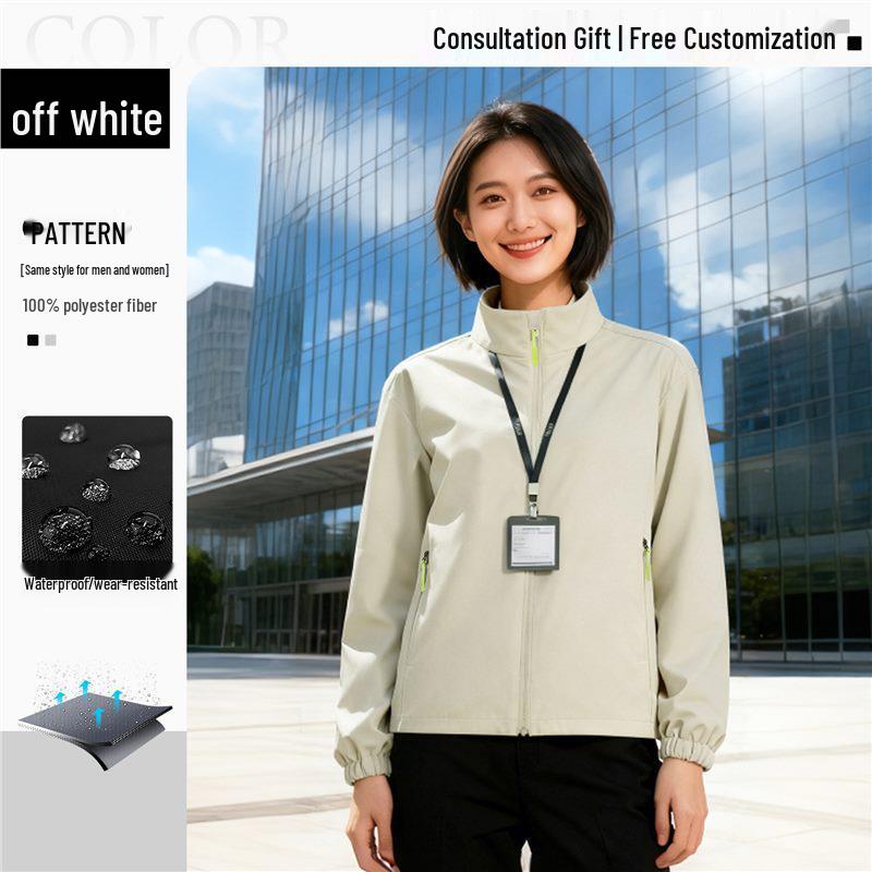 Custom Logo Windproof Workwear Jacket - Embroidery Waterproof Outerwear for Autumn/Winter XL