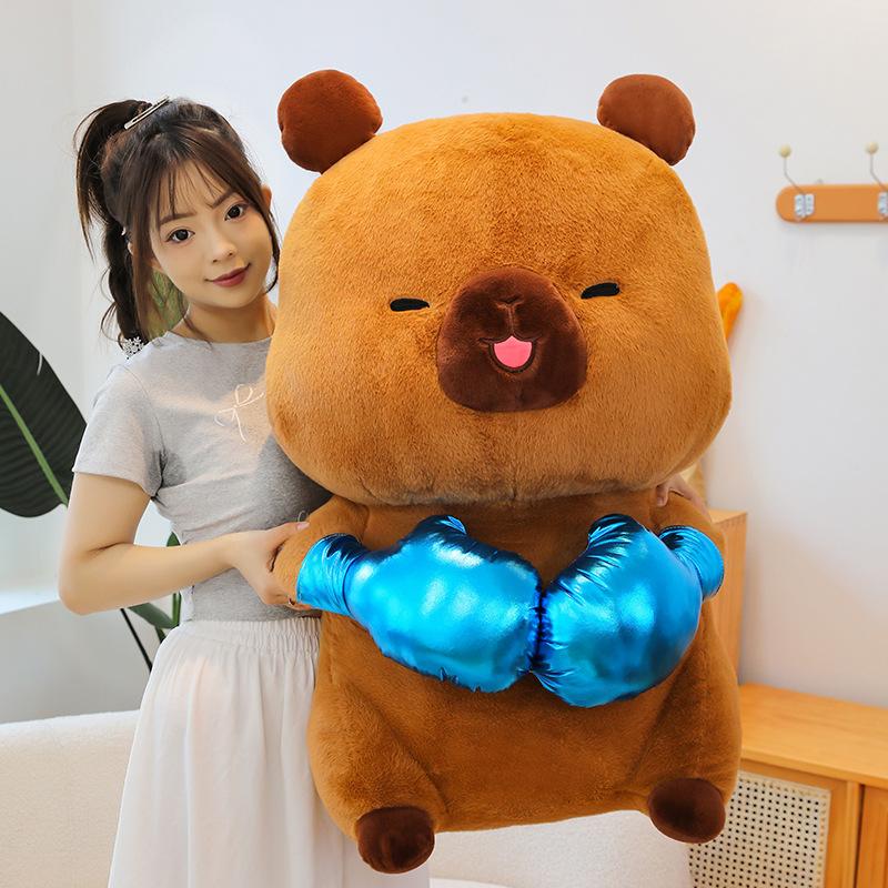 Boxing Capybara Doll Kapibara Plush Toy Ugly Cute Wind Doll Bed Sleeping Doll Doll Boys