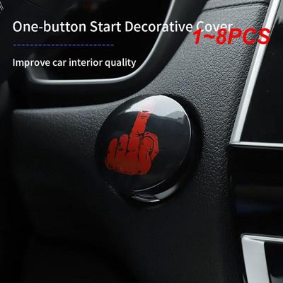 1~8 Pezzi Decorazione Adesiva Durevole Lavorazione Raffinata Interni Auto Pulsante di Avviamento Auto Adesivi Eleganti