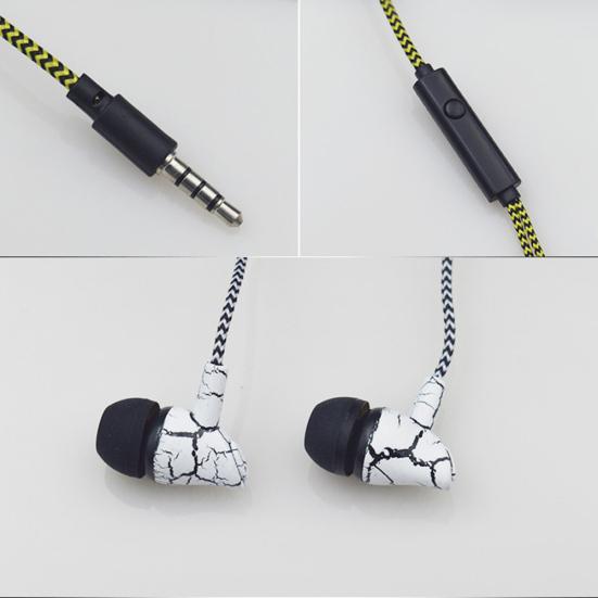 Mote Sprekketrykk Universelle Flettede Ledninger Volumkontroll In-ear Ørepropper