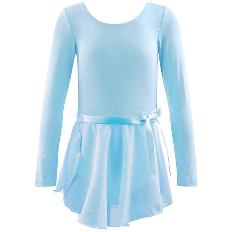 Children's Spring/Summer Long Sleeve Cotton Ballet Leotard Two-Piece Set