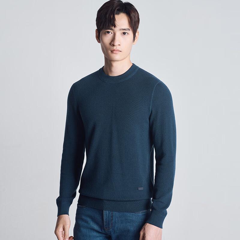 

SAINT ANGELO Men s Crew Neck Pure Wool Pullover Sweater 50