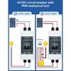 DIHOOL AC DC Circuit Breaker with IP65 Din Box for Solar Systems, 30 Amp 2 Pole 12V-400V, Non Polarized, Solar Panel Disconnect Switch, PV Array Shut