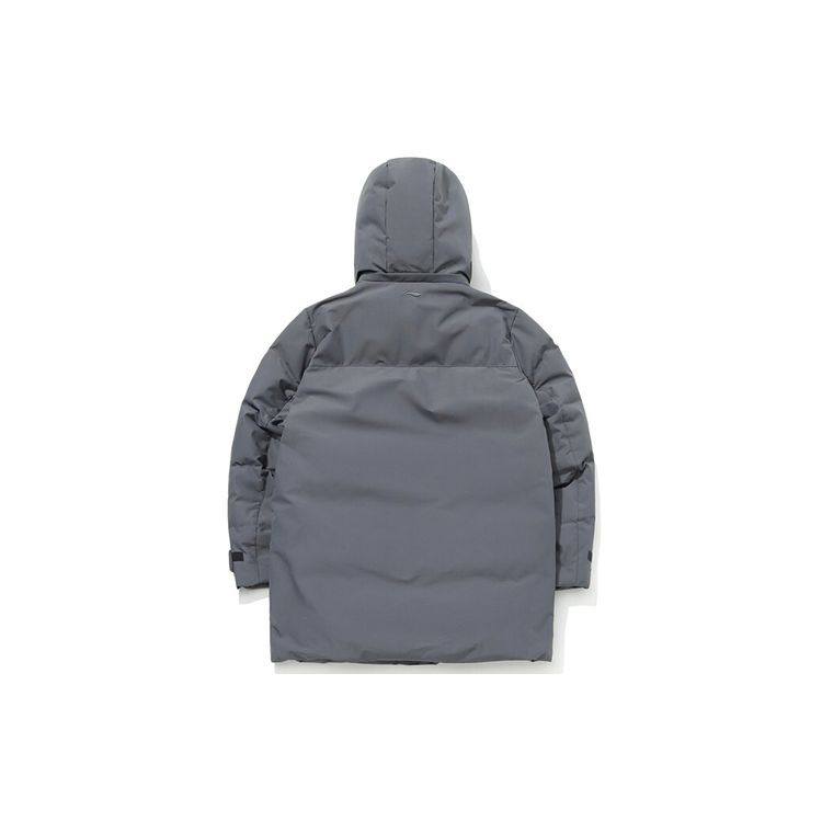 Li Ning Mid-Length Thick Warm Removable Hooded Sports Fashion Down Jacket Men Outerwear AYMQ247-3