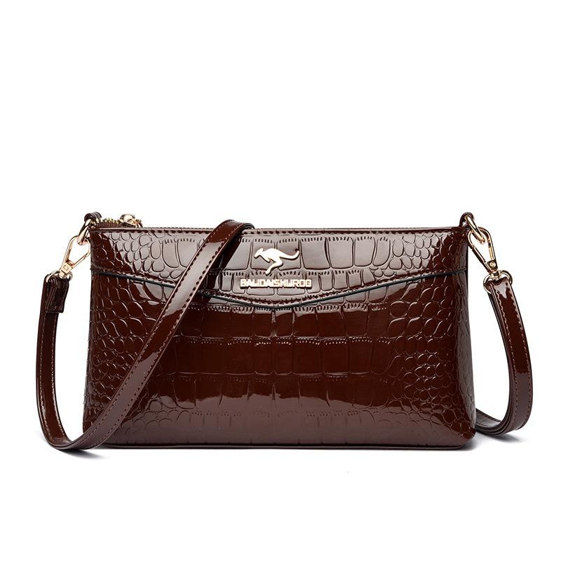 Torebka damska nowa modna i prosta na jedno ramię przenośna lakierowana skóra matki średnia listonoszka mała kwadratowa torebka