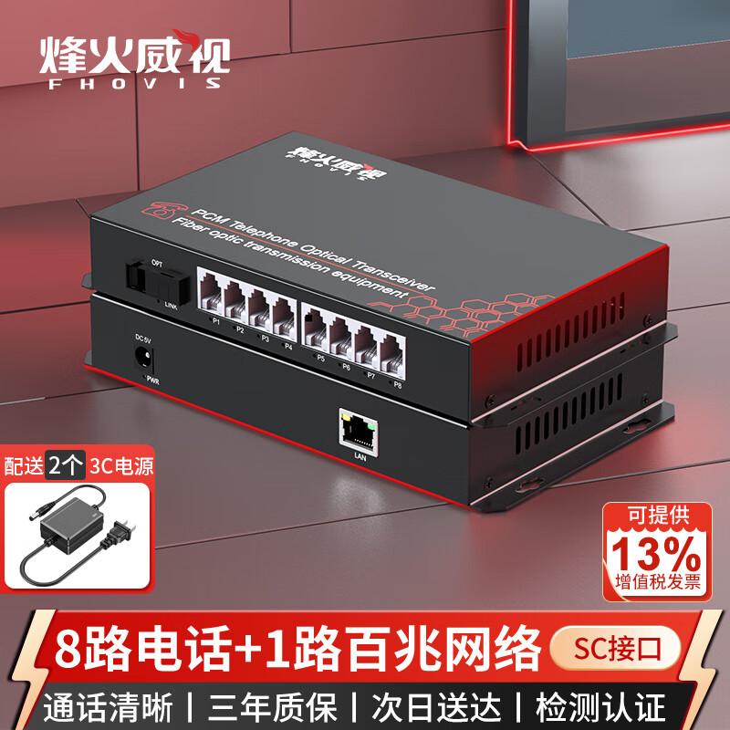 Fenghuo Weishi 8-Port PCM Voice & Fast Ethernet Optical Multiplexer