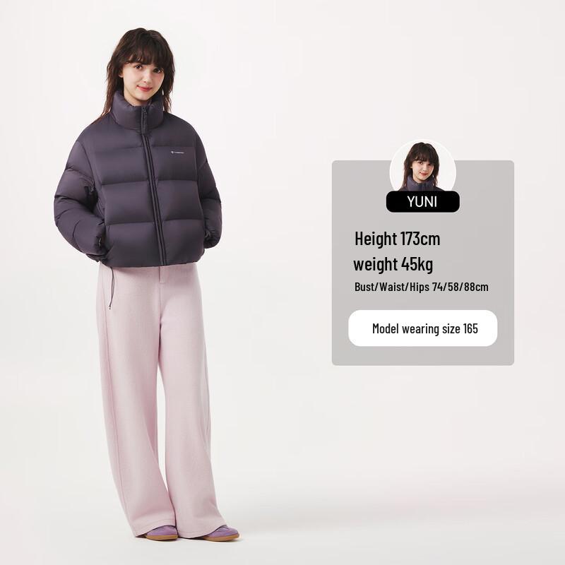 Tanboer Women's Stand Collar Short Puffer Down Jacket
