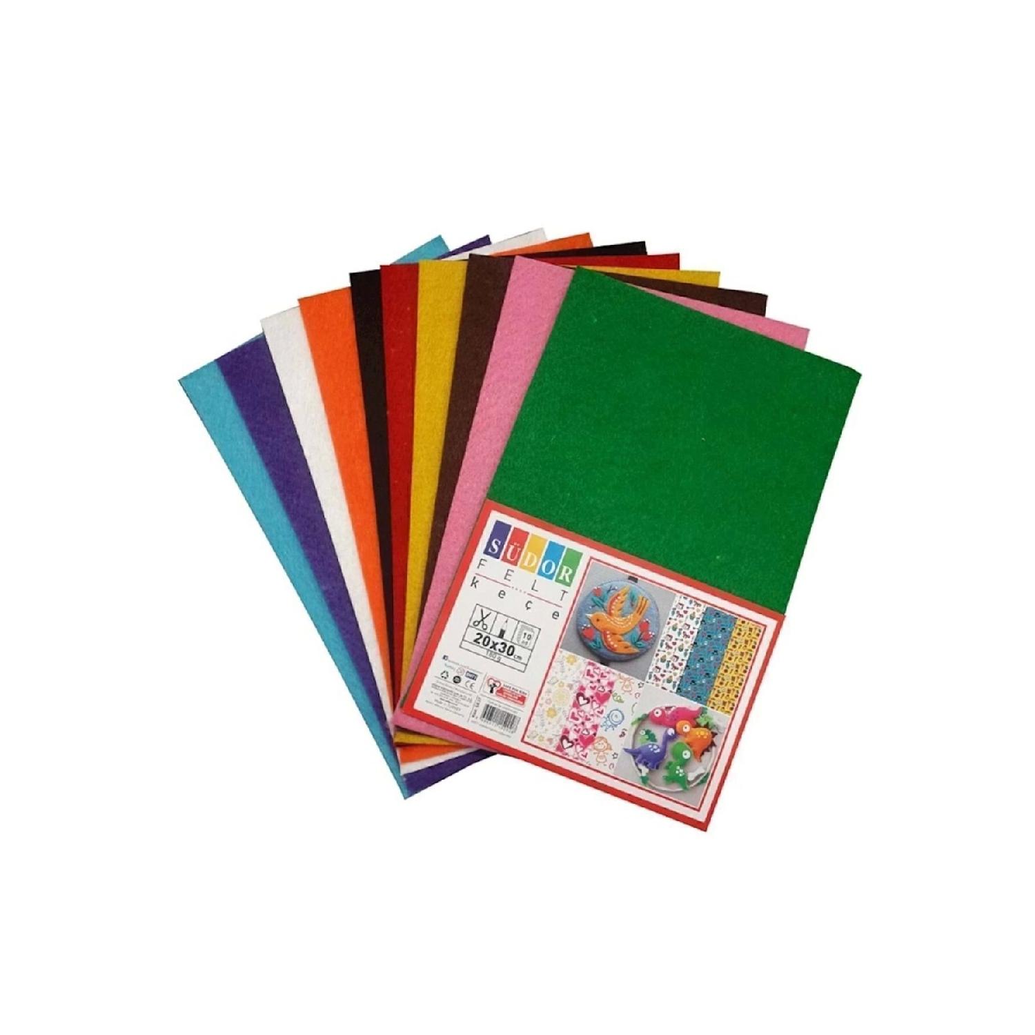 

Фетр 20х30 см 10 кольорів 180 гр Ке