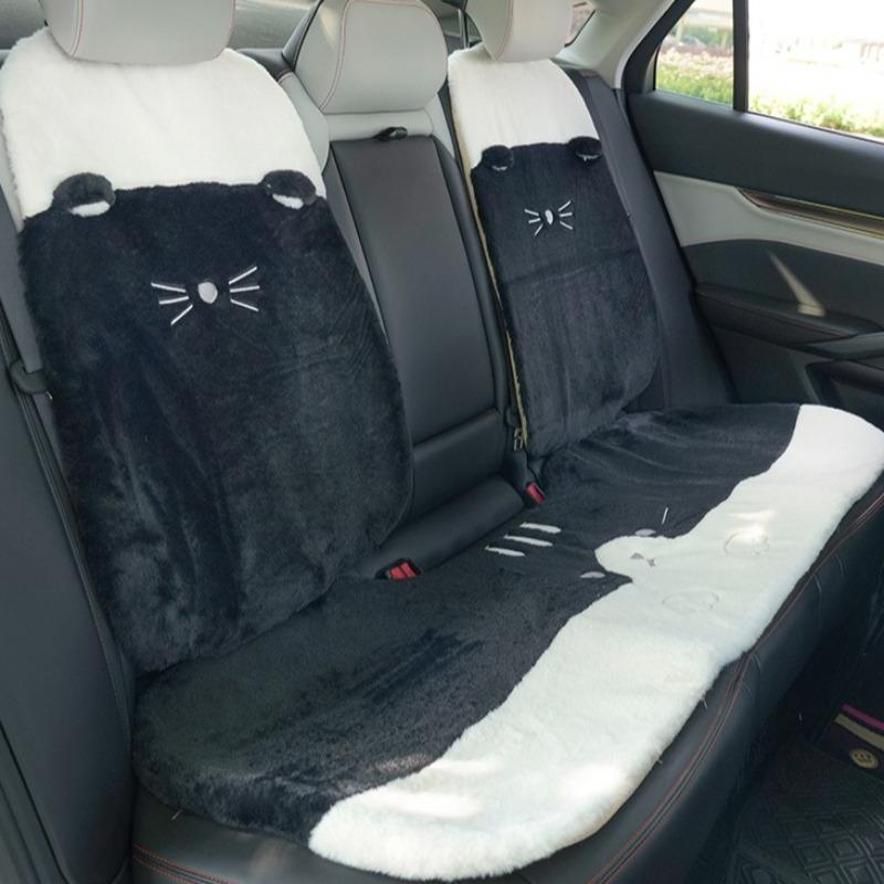 Nuovo Set di Cuscini per Sedile Auto in Peluche Spesso Caldo con Fantasia Zampa d'Animale Morbido Universale per la Maggior Parte delle Auto