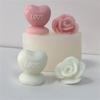 Heart Shaped Candle Silicone Mold for Making Candle Soap Plaster Ornemant Resin Craft, Rose Candle Silicone Molds