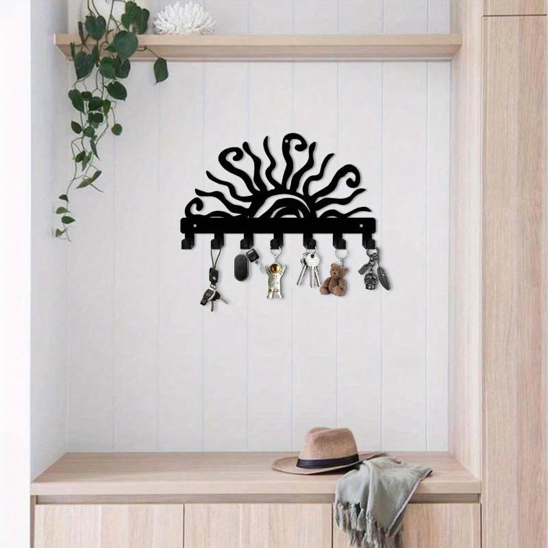 Wacky Sun Metal Key Hooks Long Arm Design Space Saver Modern Wall Decor
