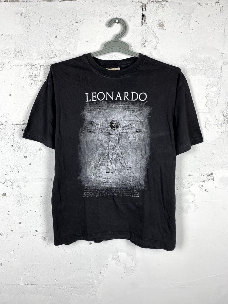 T-shirt Unisex Vintage Anni '90 Disegno Uomo Vitruviano di Leonardo Da Vinci