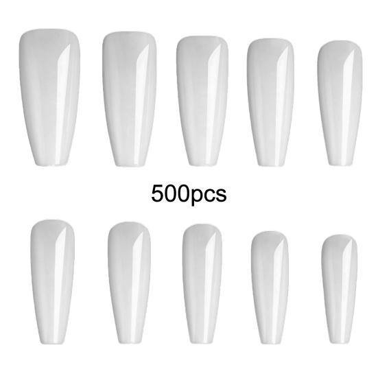 

500 шт. накладные ногти противоломкие долговечные самодельные прозрачные длинные полное покрытие накладные пальцы для маникюрного салона